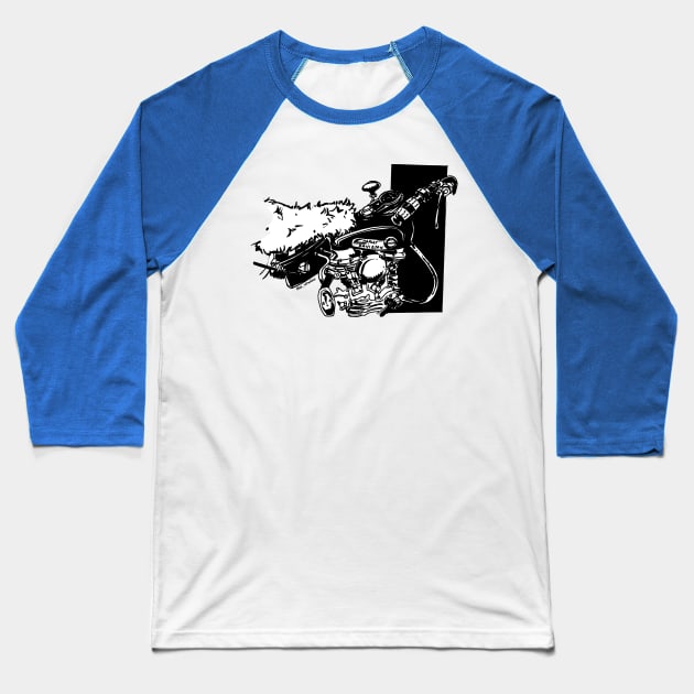 furry panhead Baseball T-Shirt by the_vtwins